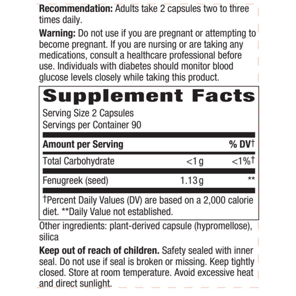 Fenugreek Seed Capsules 180ct