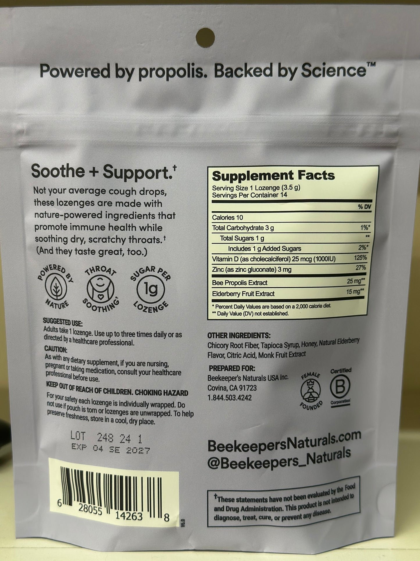 Propolis Soothing Lozenges with Elderberry