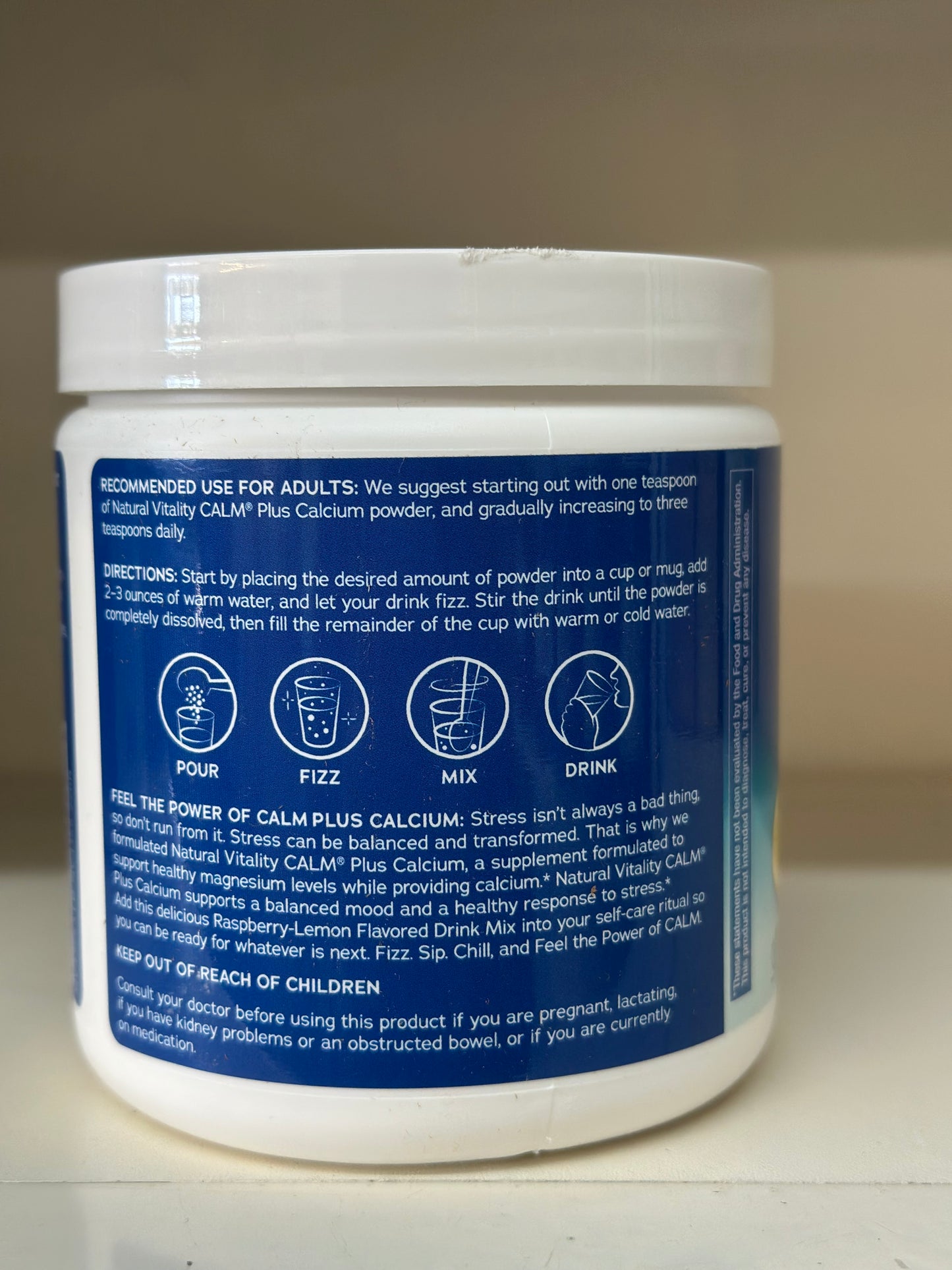 Natural Calm Calcium Rasp/Lemon