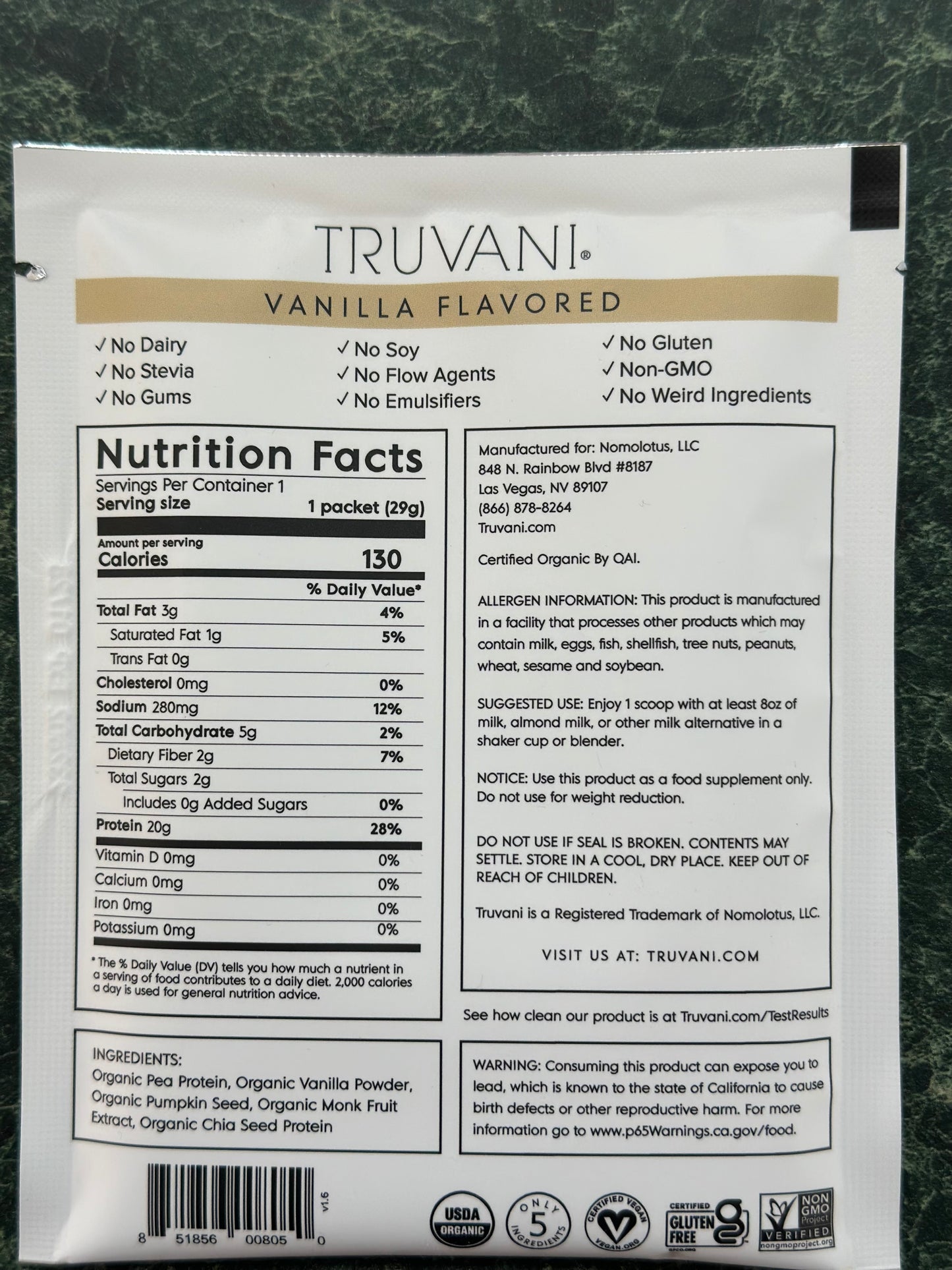 Truvani 1oz - Vanilla