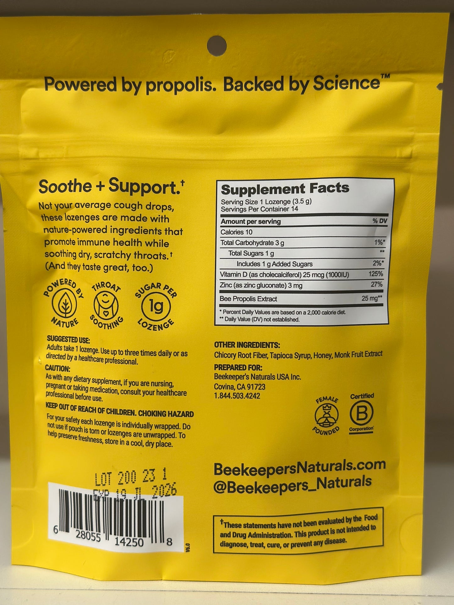Propolis Soothing Lozenges with Honey