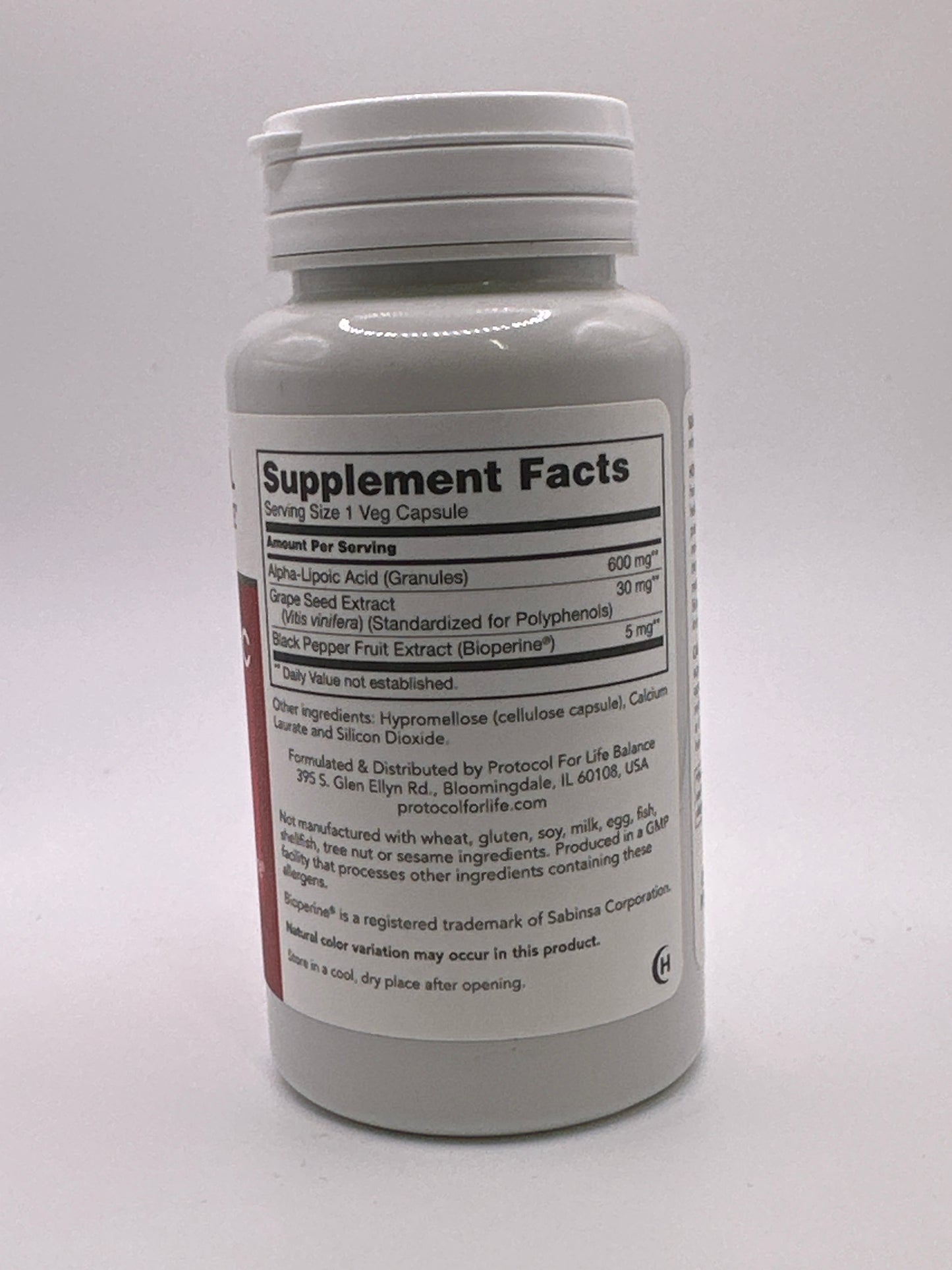 Alpha - Lipoic Acid 600mg 60 veg cap