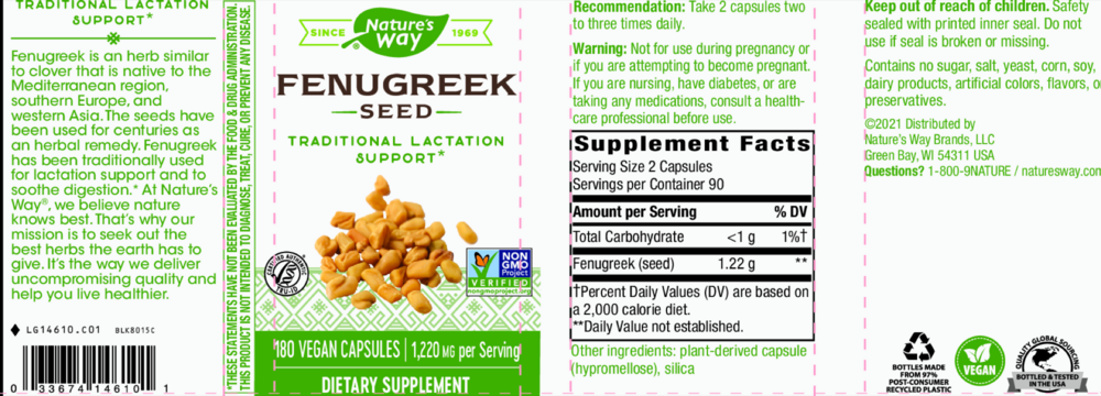 Fenugreek Seed Capsules 180ct
