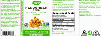 Fenugreek Seed Capsules 180ct