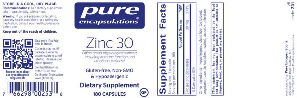 Zinc 30 - 180ct